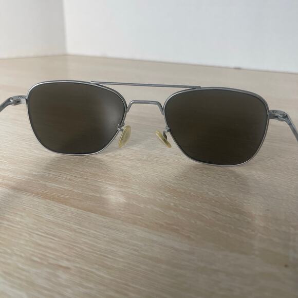 Vintage Randolph Engineering Aviator Sunglasses 5 1/2 Matte Chrome READ - Picture 5 of 15